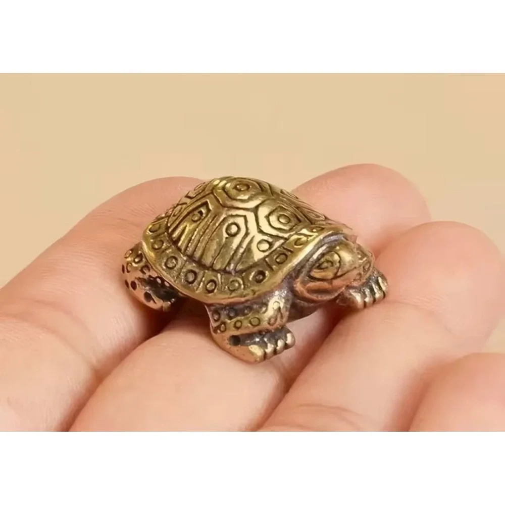 3pc Miniature Brass Turtle Figures Gold Metal New